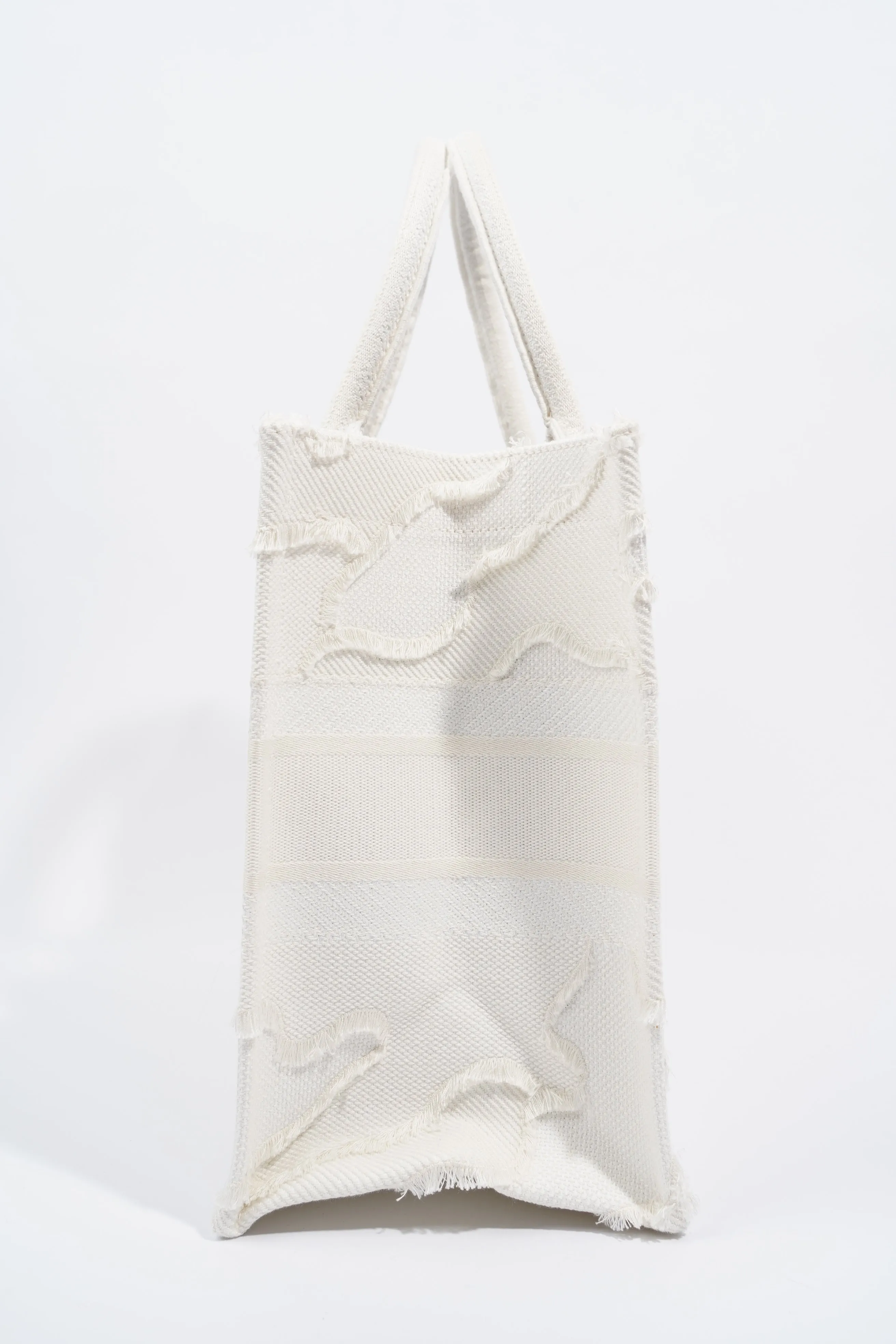 Christian Dior Book Tote Cream Canvas Medium