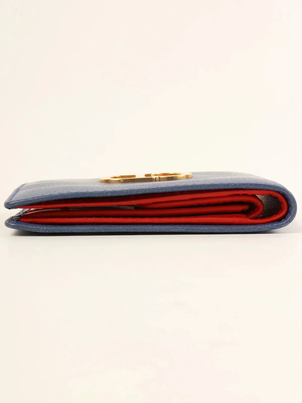DIOR Logo Plate Wallet Blue